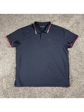 Nick Danger Polo Shirt Mens 3XL Navy Blue Tipped Collar Casual Logo